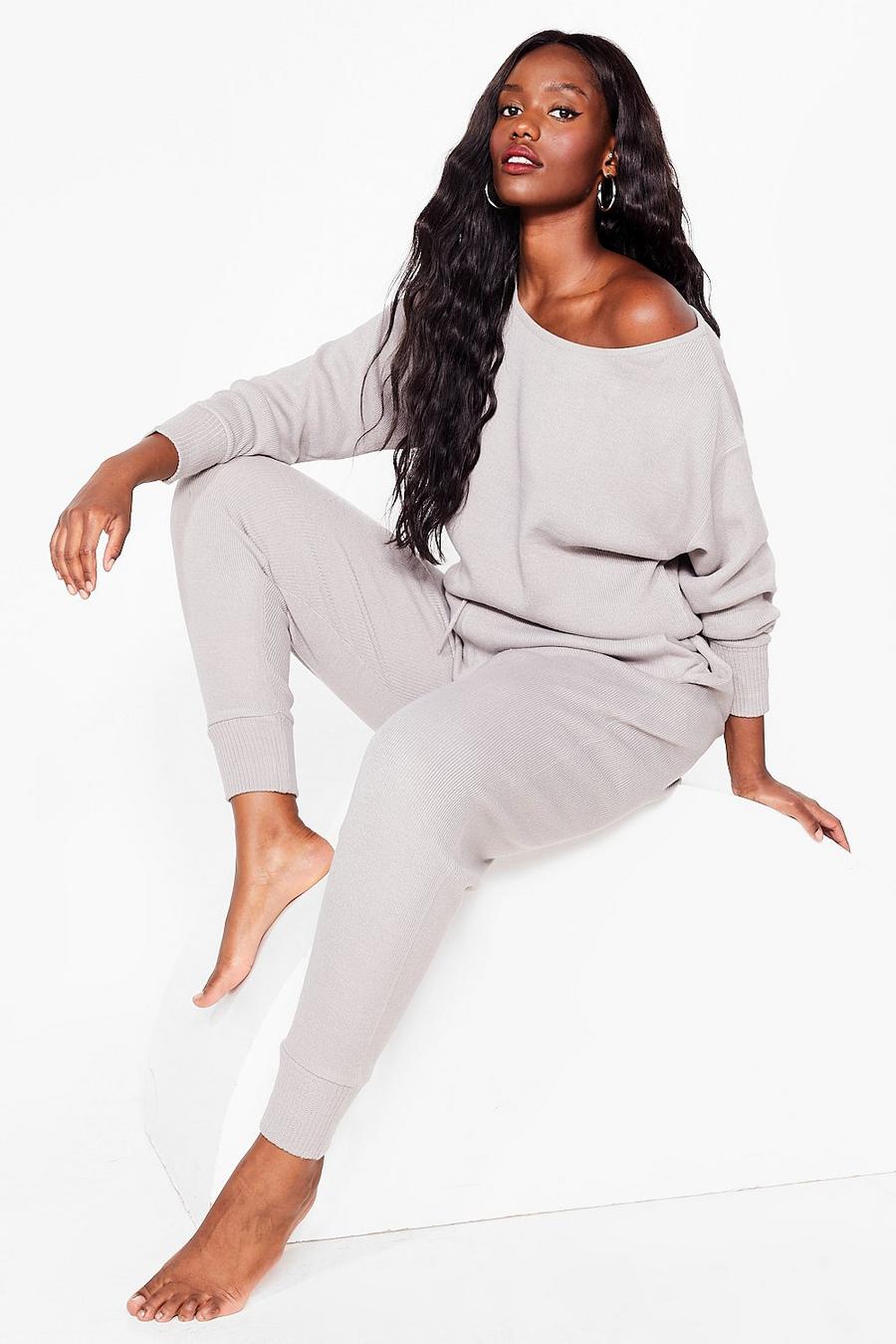 Plus Size Knit Jumper and Jogger Set