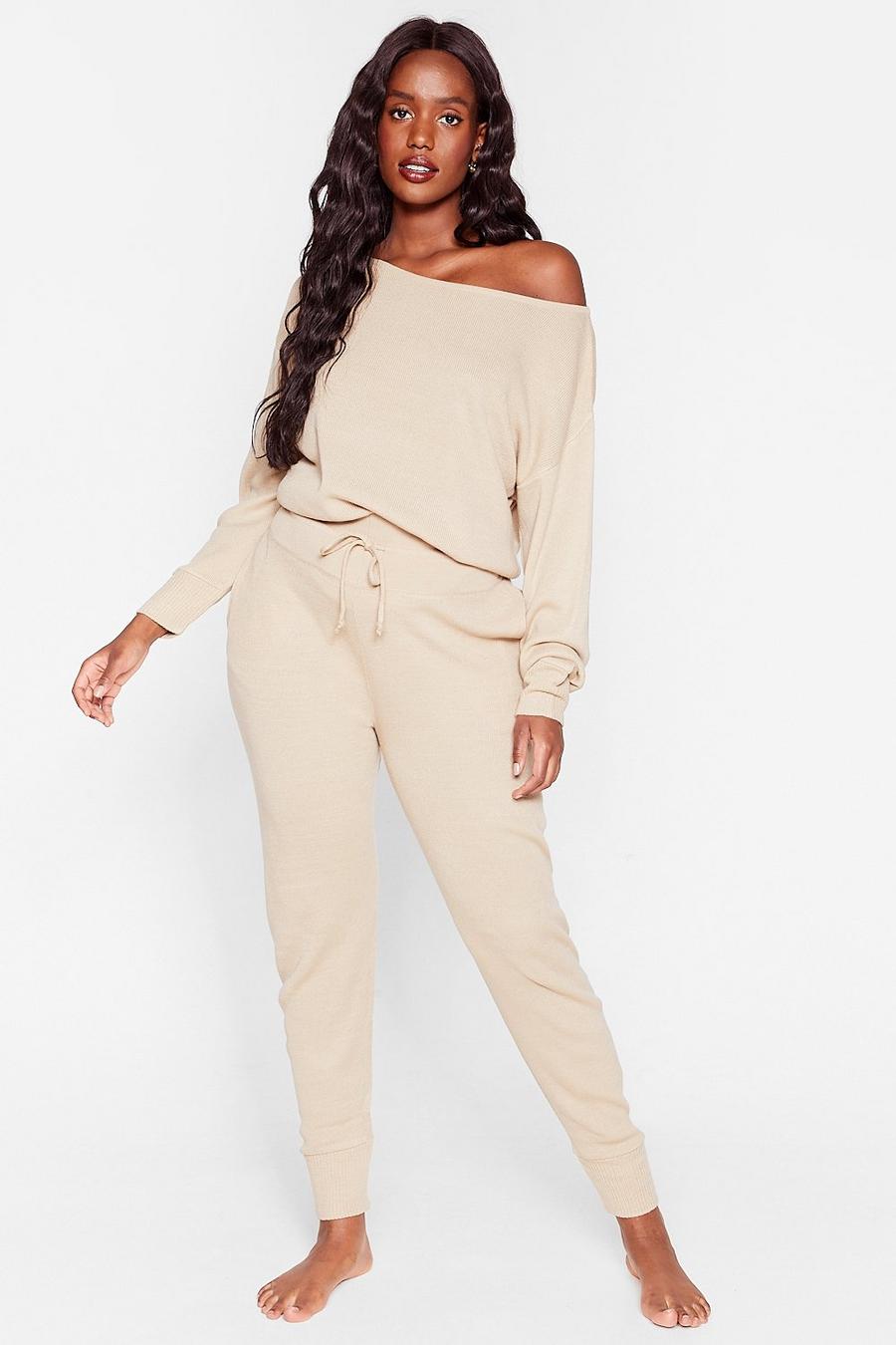Plus Size Knit Jumper and Jogger Set