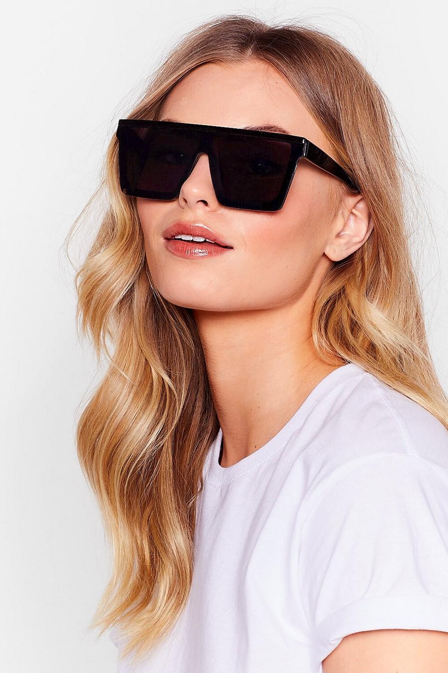 Oversized Square Flat Top Sunglasses