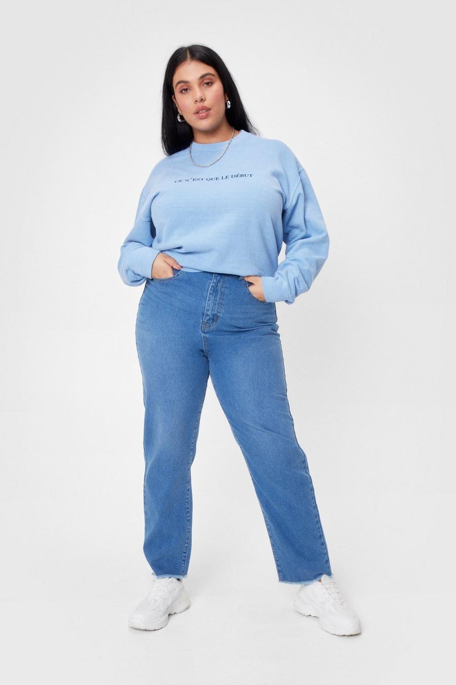 Fray It Louder Plus Raw Hem High-Waisted Jeans