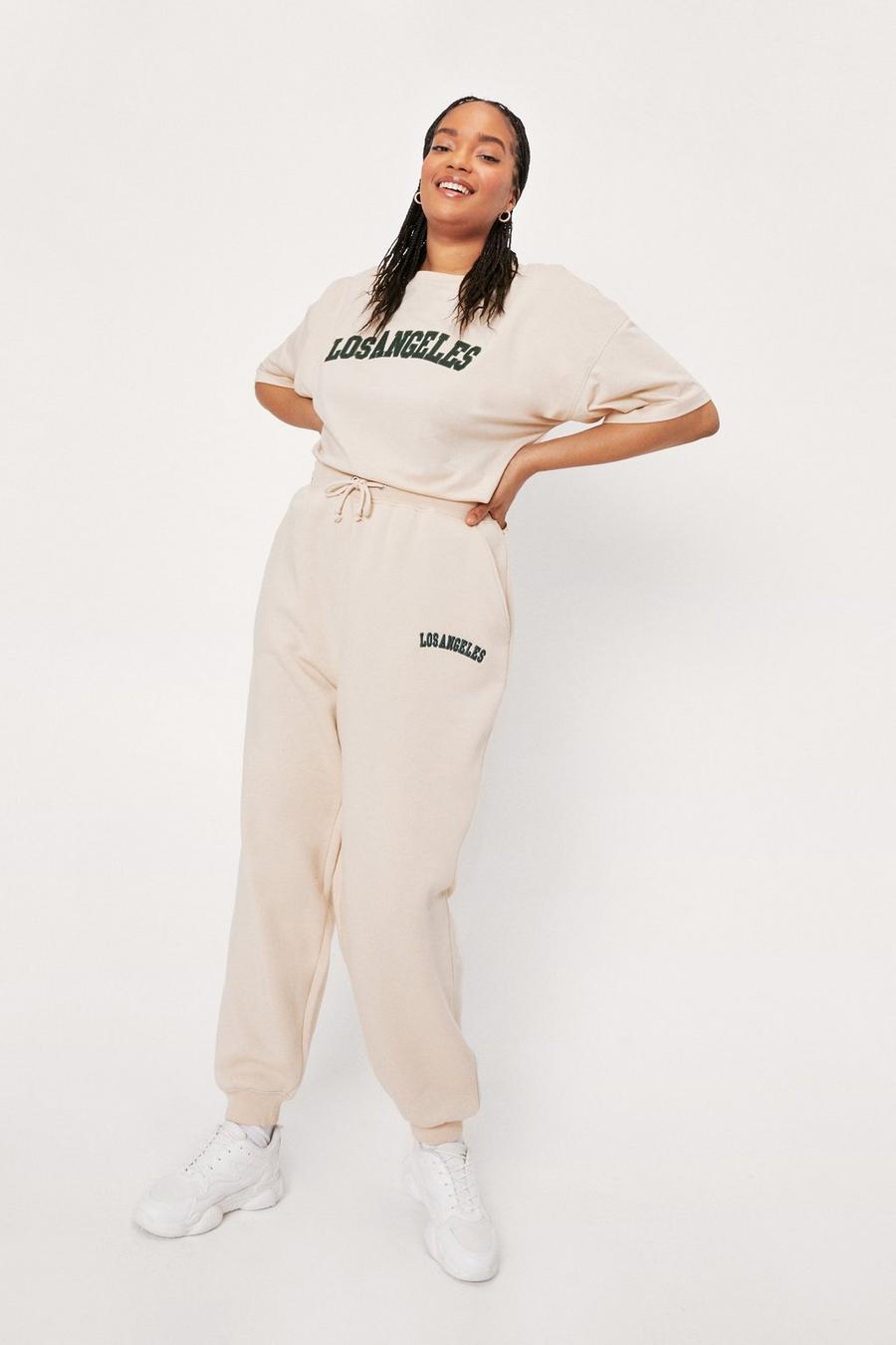Plus Size Los Angeles Embroidered Joggers