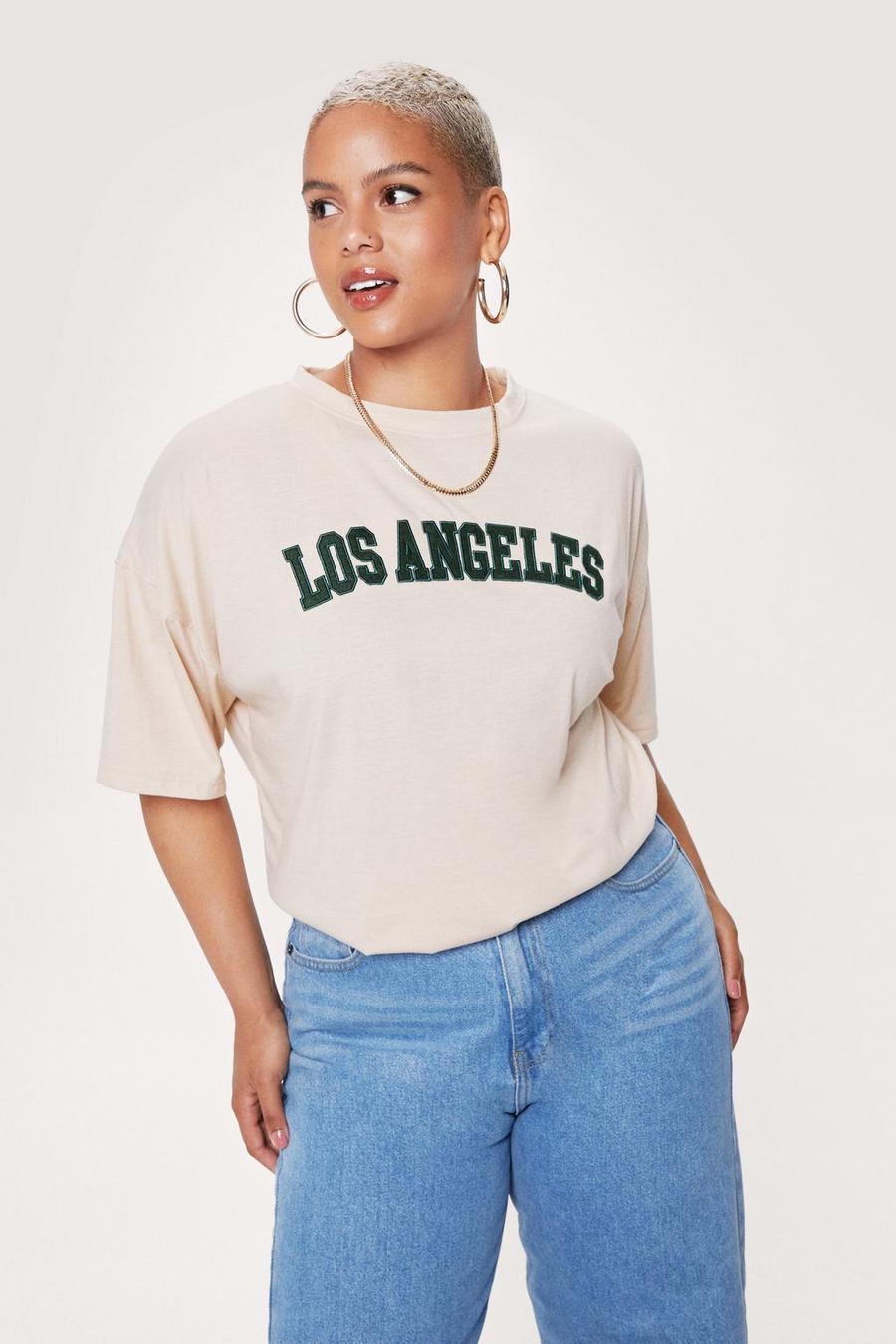 Plus Size Los Angeles Embroidered T-Shirt