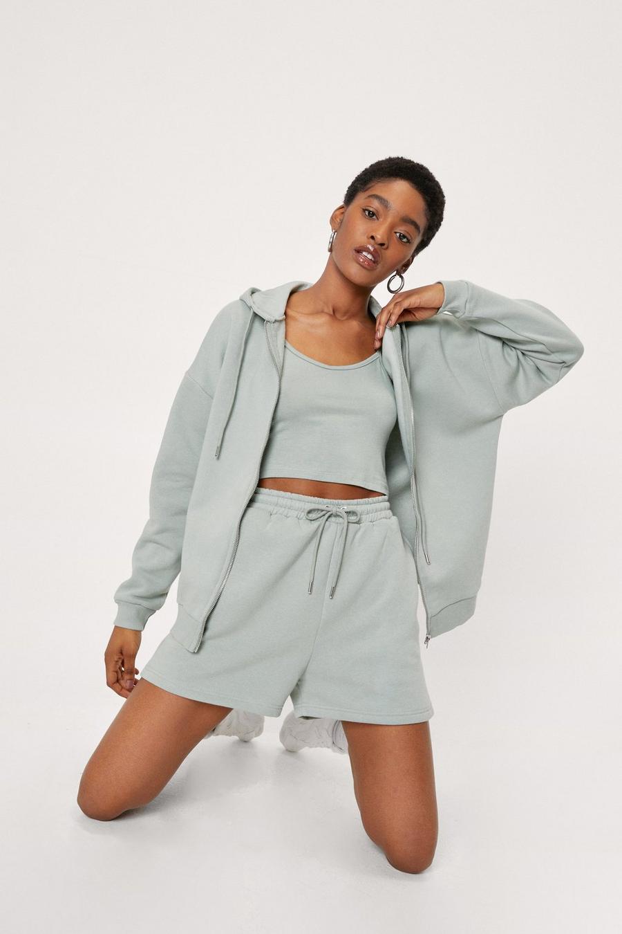 Zip Hoodie and Shorts 3-Pc Set