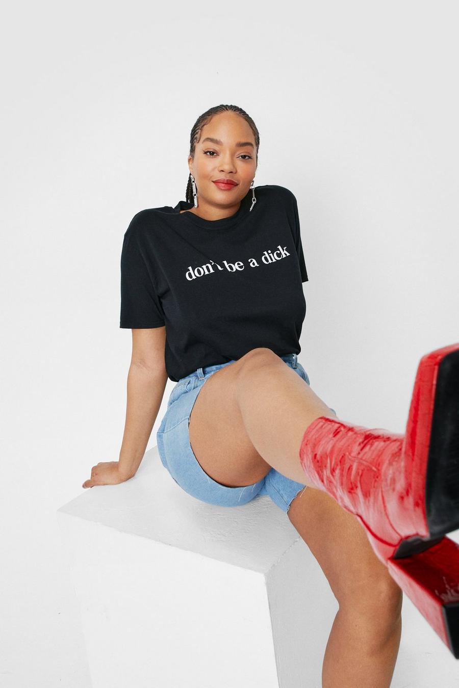 Plus Size Don't Be a Dick Graphic T-Shirt