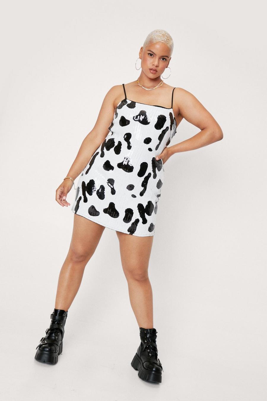 Plus Size Dalmatian Sequin Cami Dress