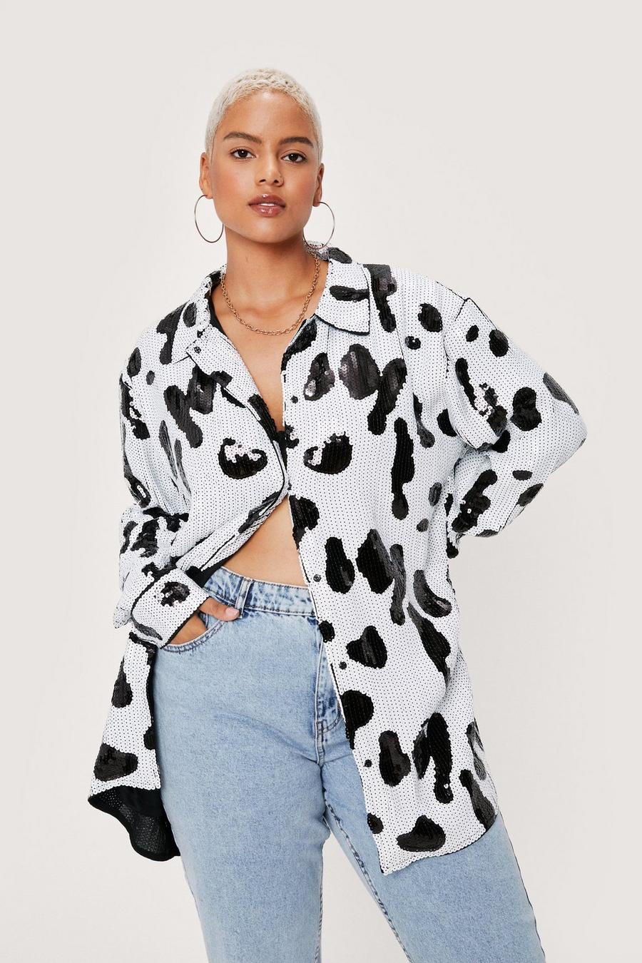 Plus Size Dalmatian Sequin Shirt