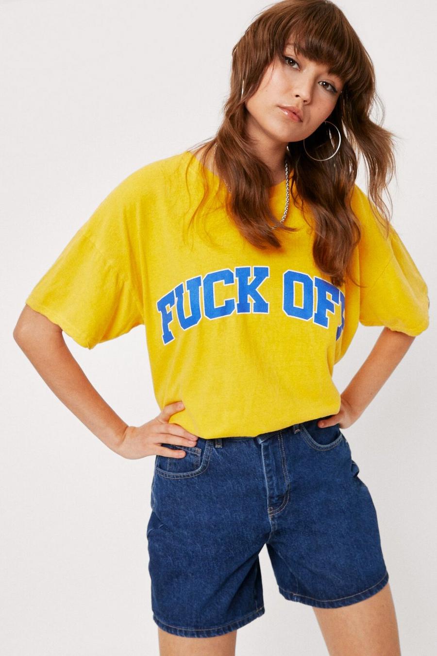 Fuck Off Washed Graphic T-Shirt