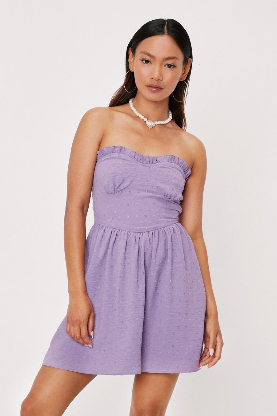 Petite Textured Strapless Corset Mini Dress