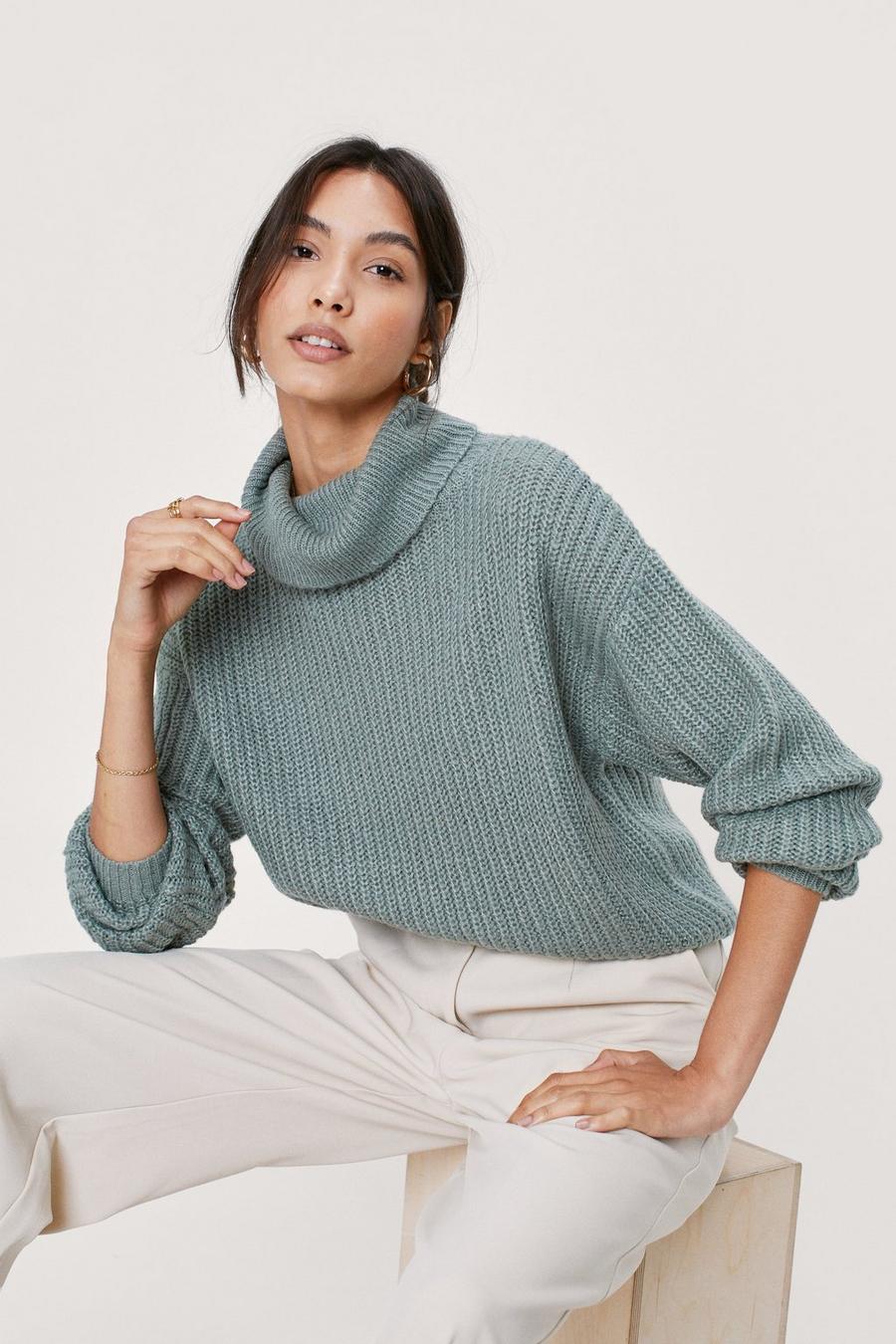 Turtleneck Soft Knit Long Sleeve Sweater