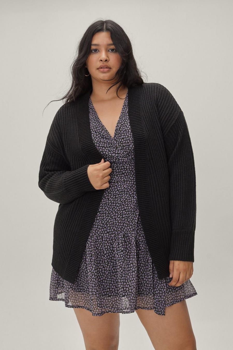 Plus Size Chunky Knitted Cardi