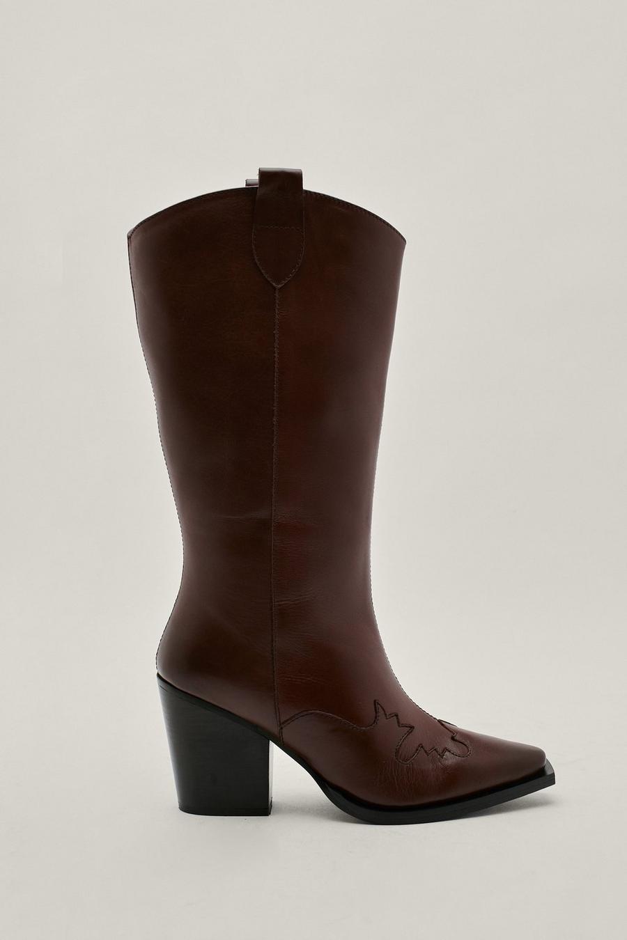 Knee High Pointed Burnished Western Boots