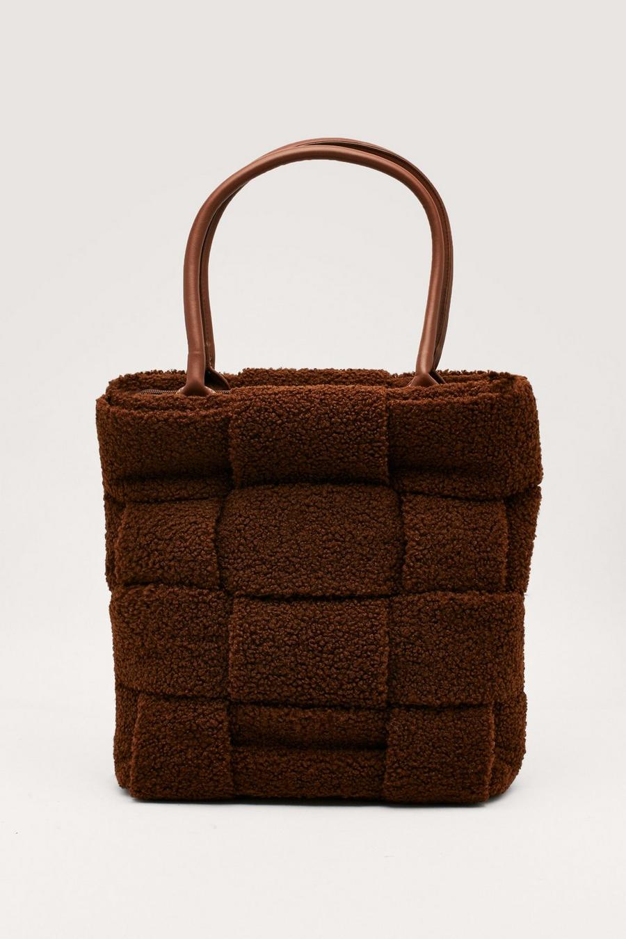Faux Shearling Quilted Day Bag