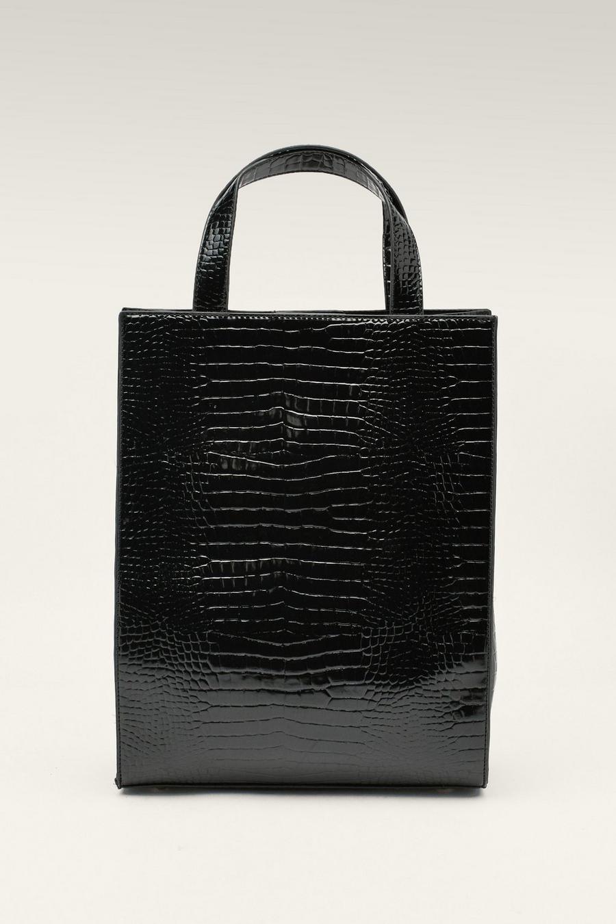  Croc Faux Leather Tote Day Bag
