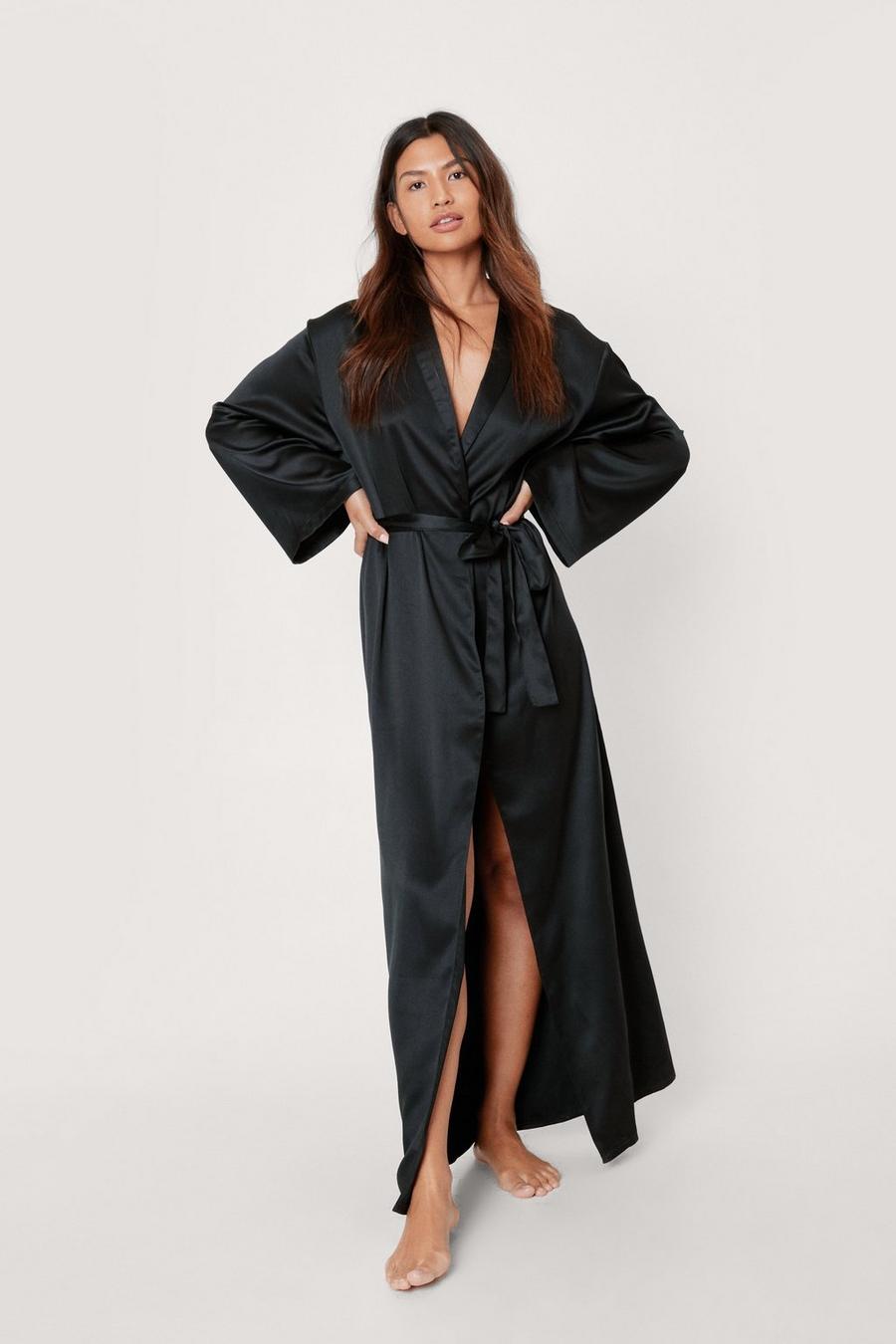 Recycled Satin Maxi Belted Dressing Gown