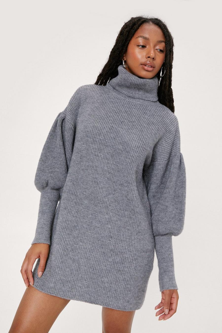 Petite Roll Neck Sweater Mini Dress