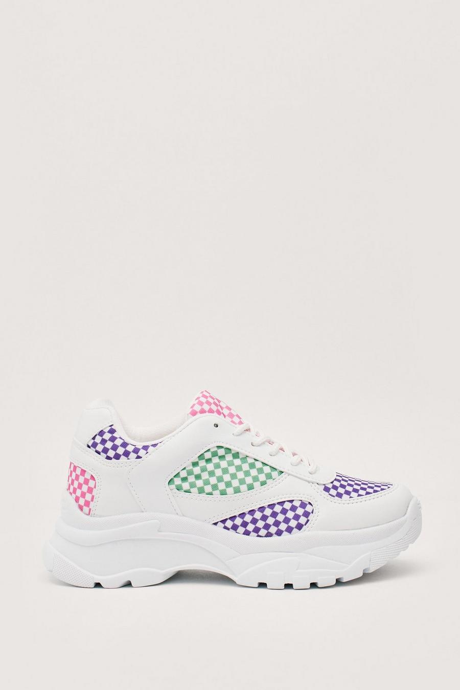 Checkerboard Contrast Chunky Trainers