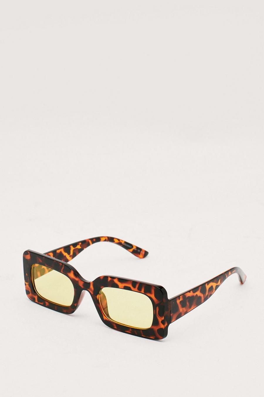Recycled Tort Yellow-lens Square Sunglasses