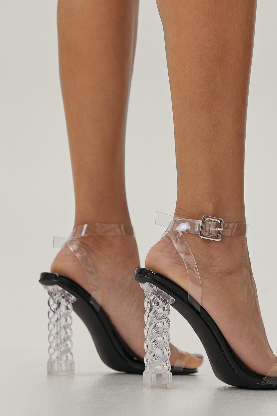 Crystal Clear Patent Two Part Heels
