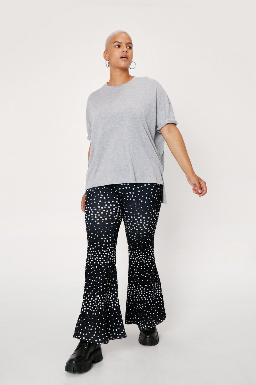 Plus Size Recycled Spot Print Flares