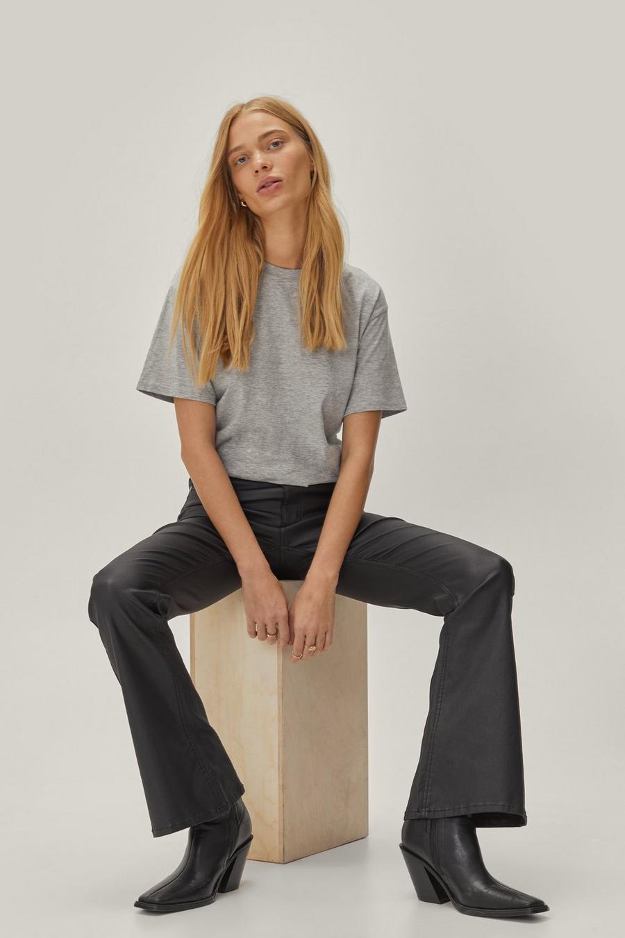 Petite Recycled Coated Flared Trousers