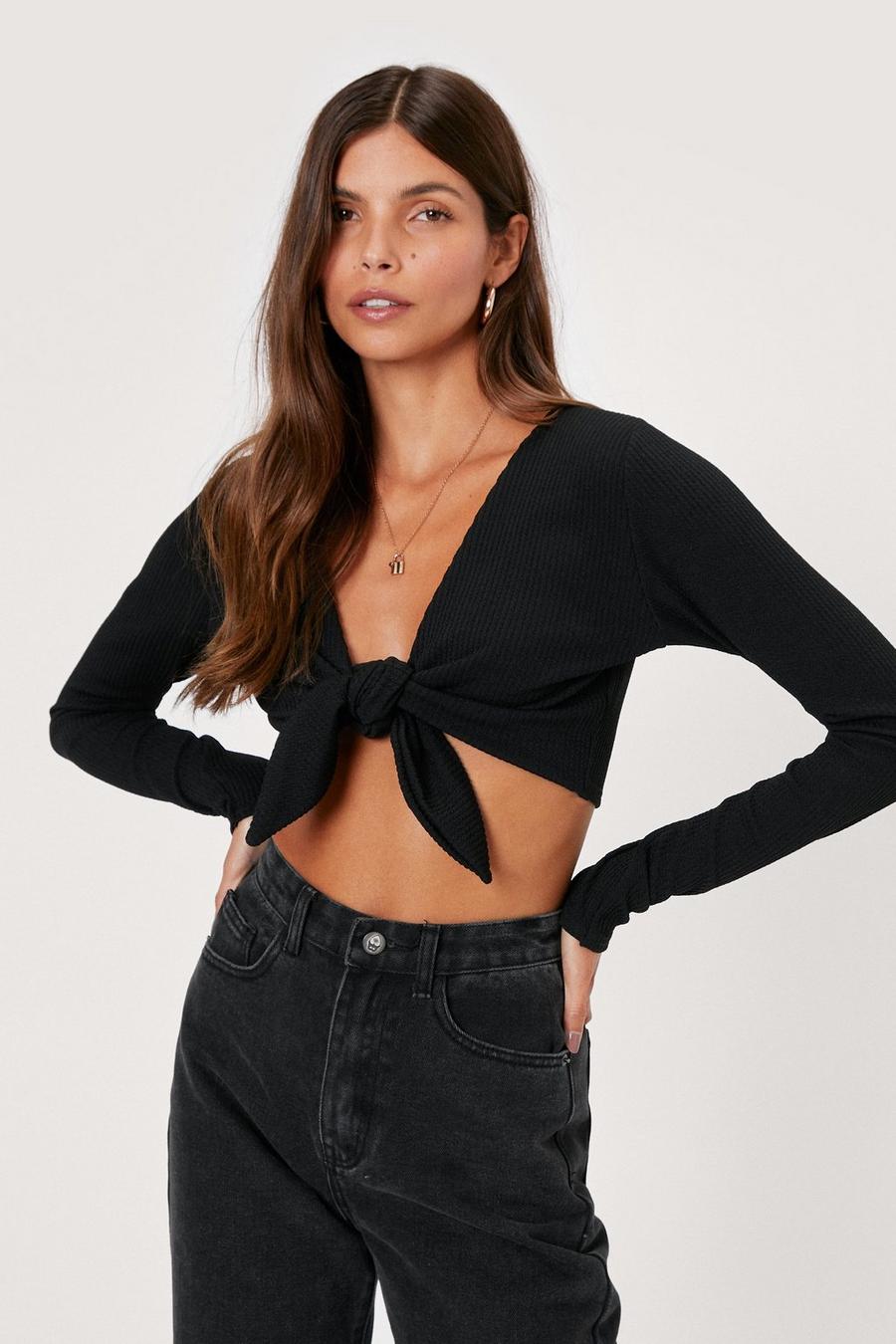 Recycled Knot Front Crop Top