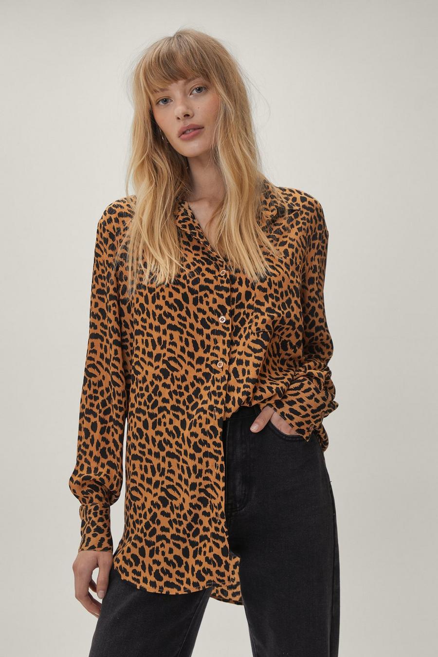 Leopard Print Oversized Shirt 