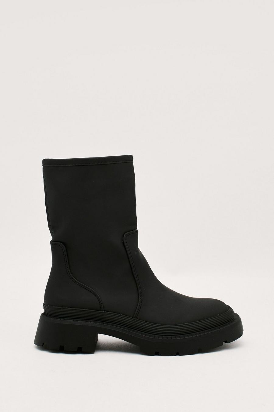 Cleated Low Heel Ankle Wellie Boots