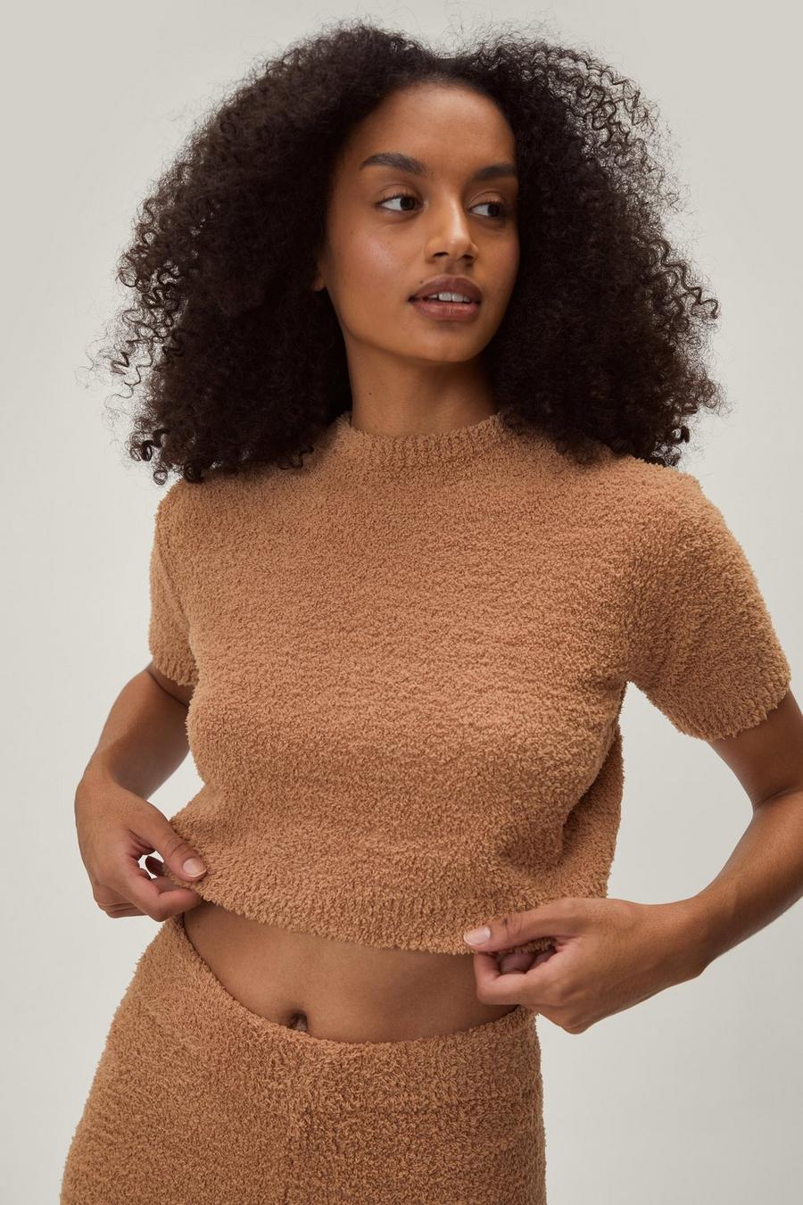 Knitted Short Sleeve Lounge Top