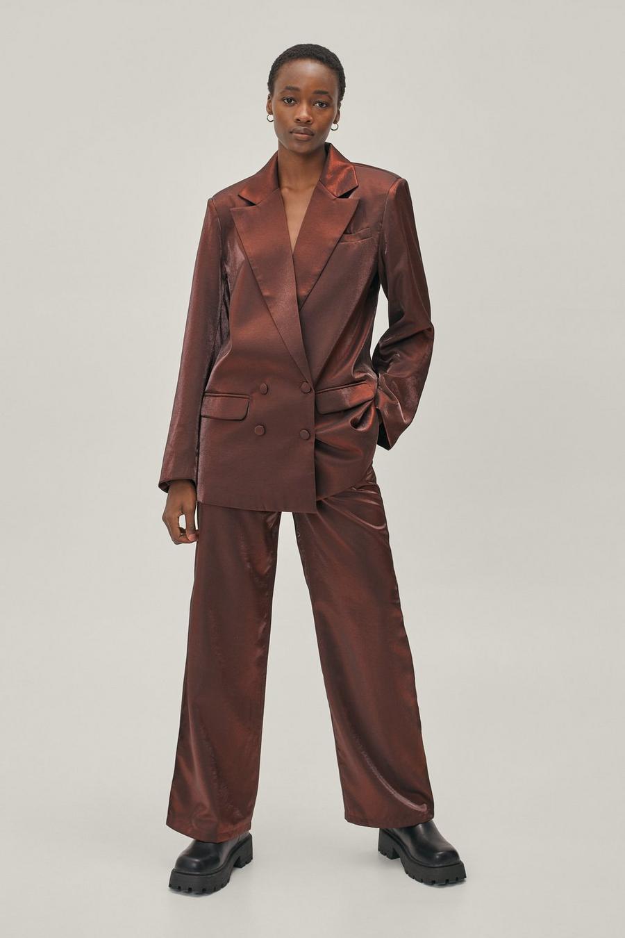 Wide Leg High Waisted Suit Trousers