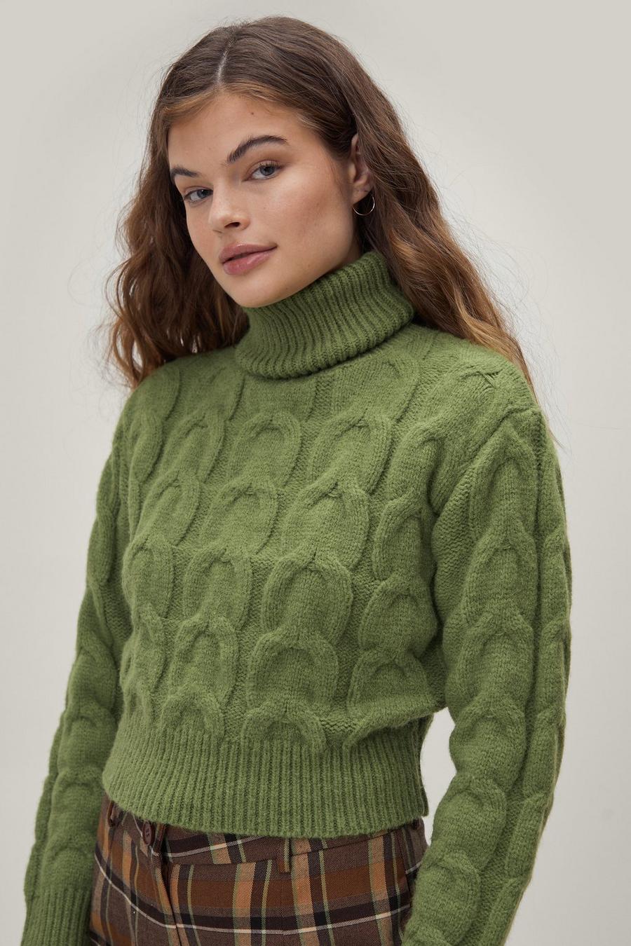 Recycled Content Cable Turtle Neck Jumper