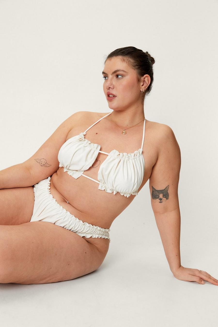Plus Size Recycled Ruched Bandeau Bikini Top
