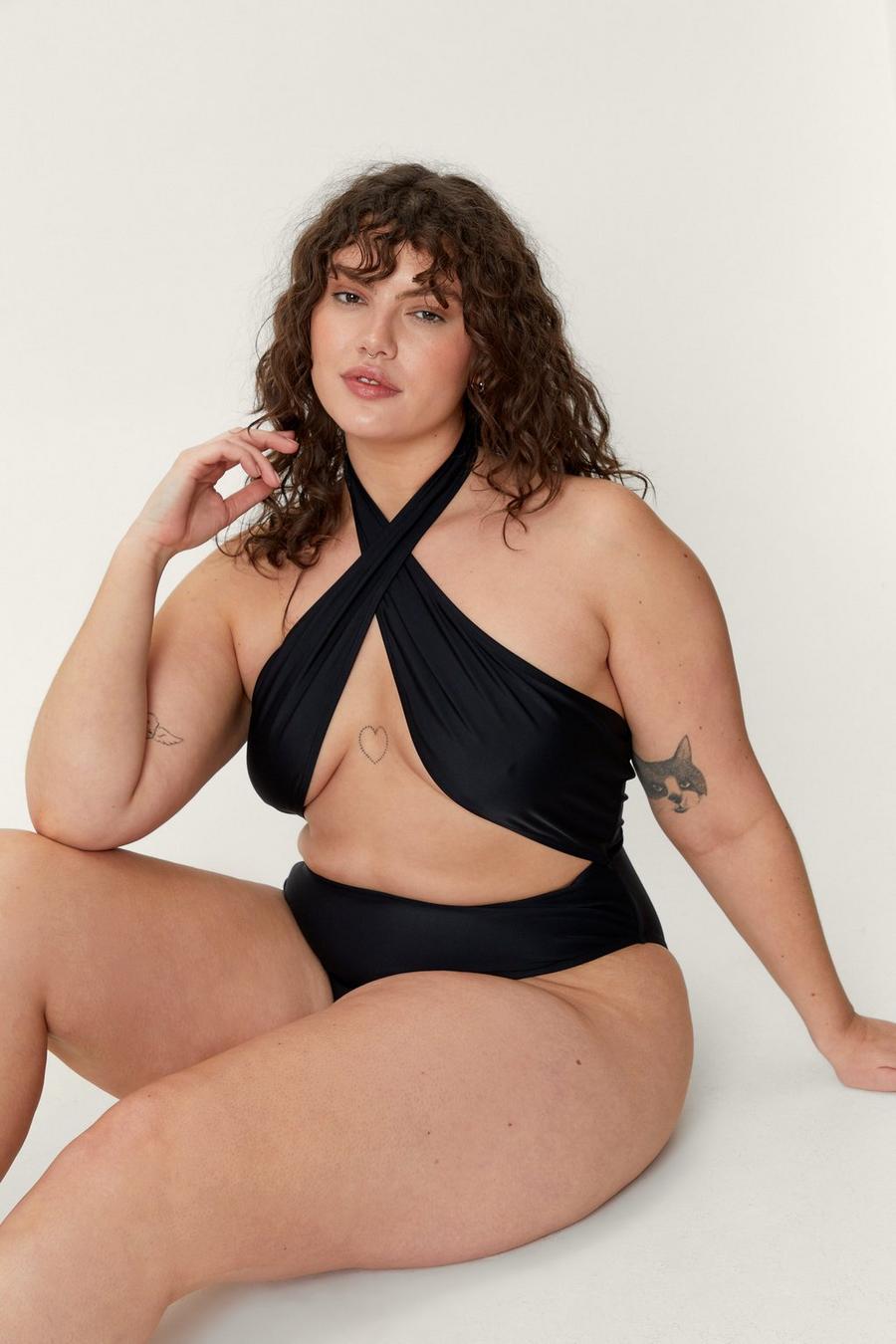 Plus Size Recycled Cut Out Swimsuit