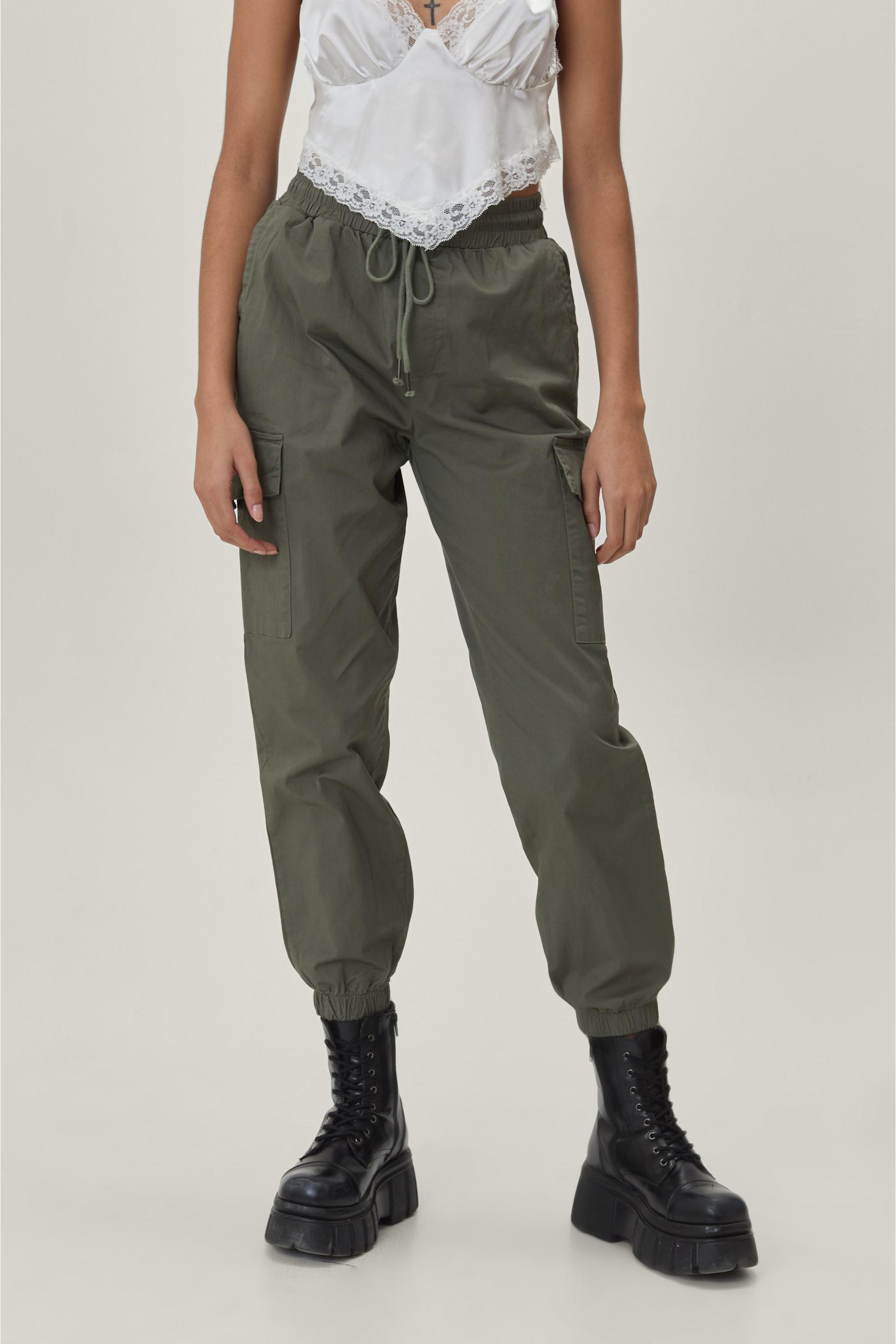 Utility Pocket High Waisted Cargo Trousers