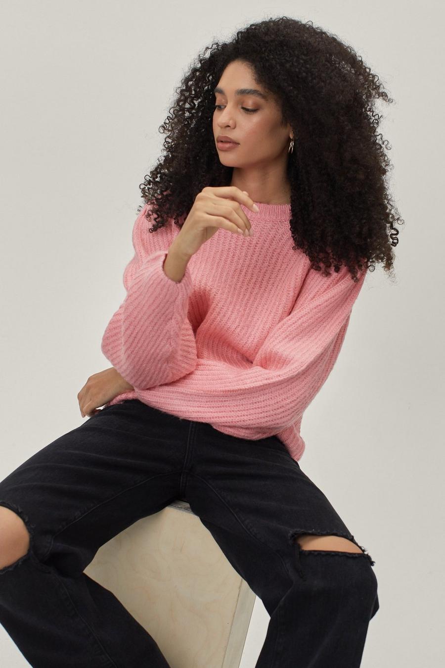 Knitted Puff Sleeve Jumper