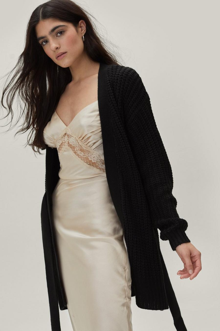 Belted Chunky Knitted Cardigan