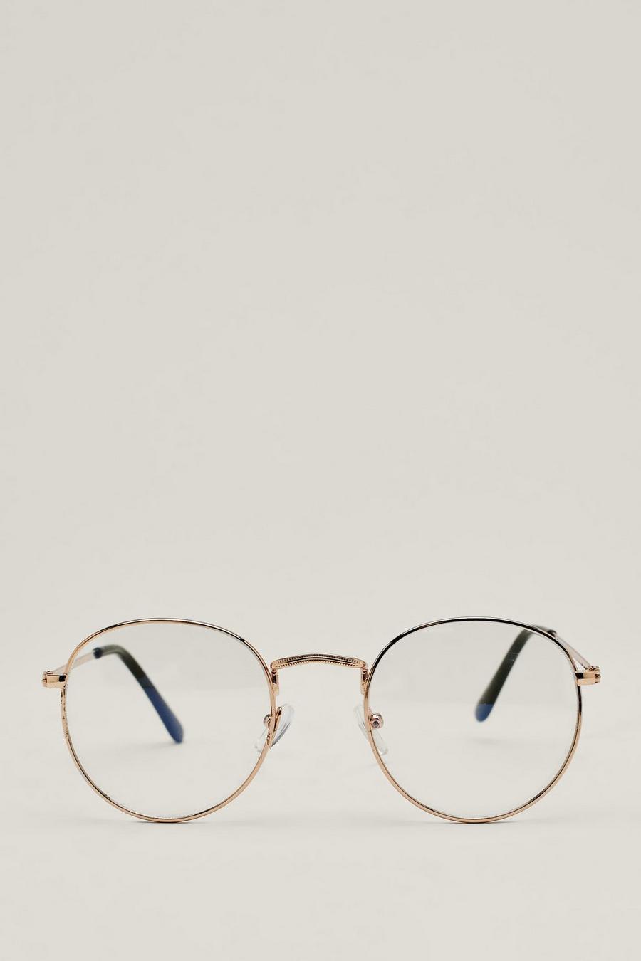 Circle Blue Tinted Glasses