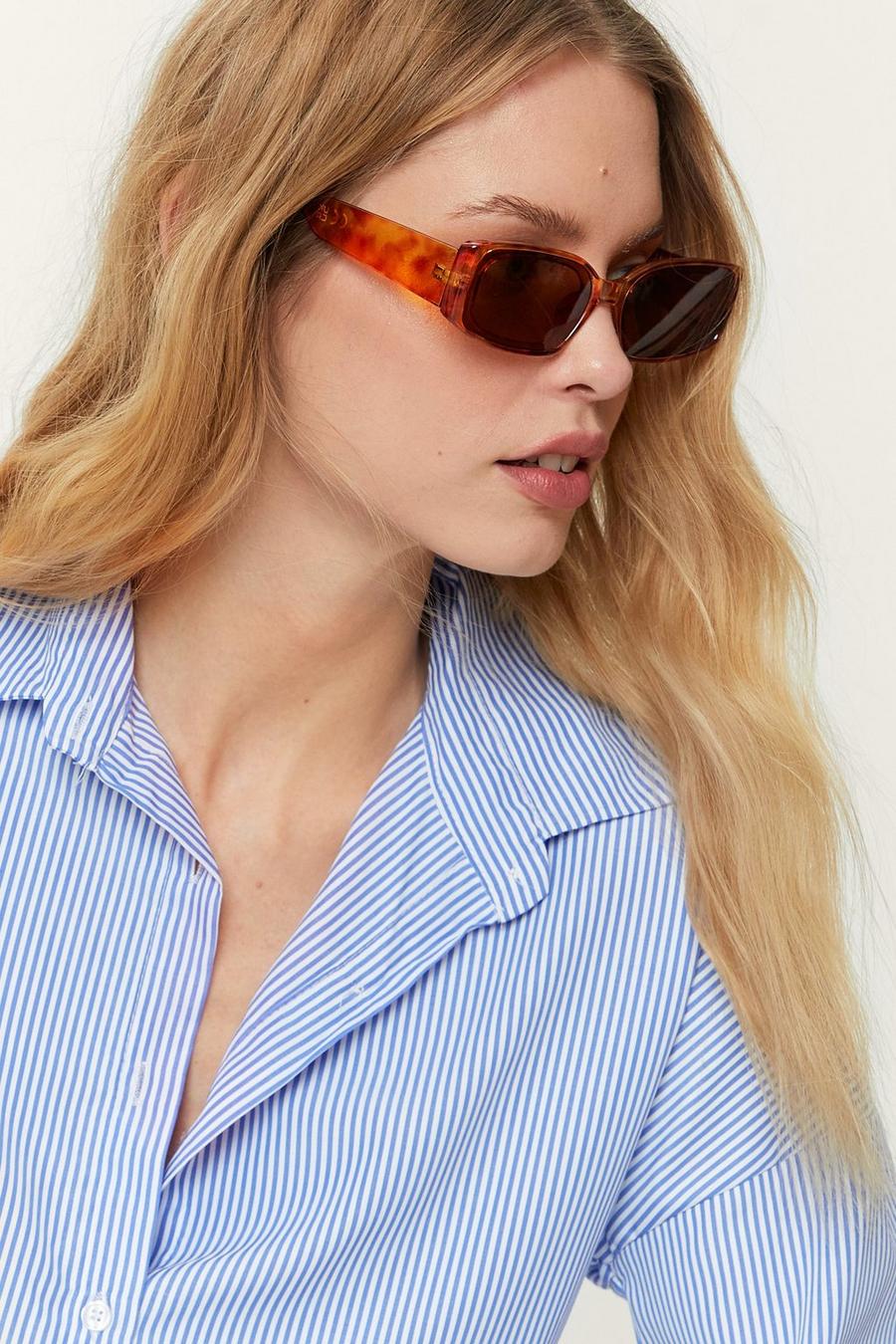 Rectangle Frame Plastic Sunglasses