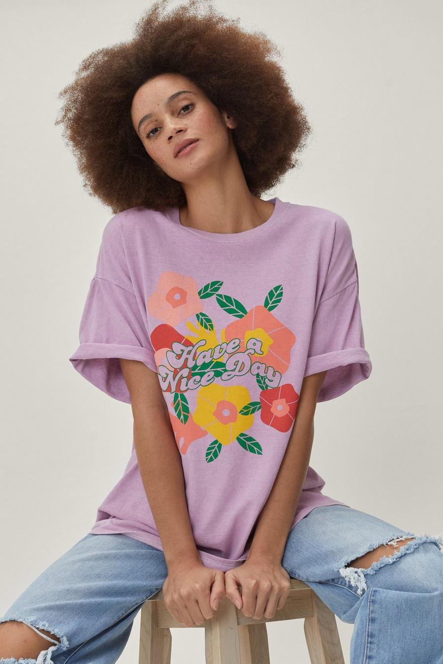 Have A Nice Day Graphic Oversized T-Shirt