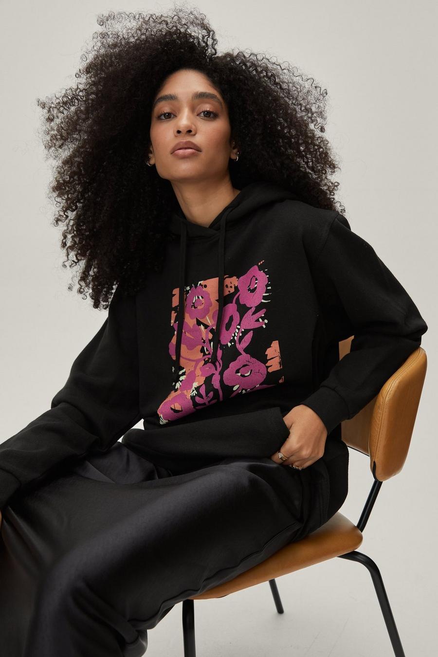 Stem Flower Placement Graphic Hoodie