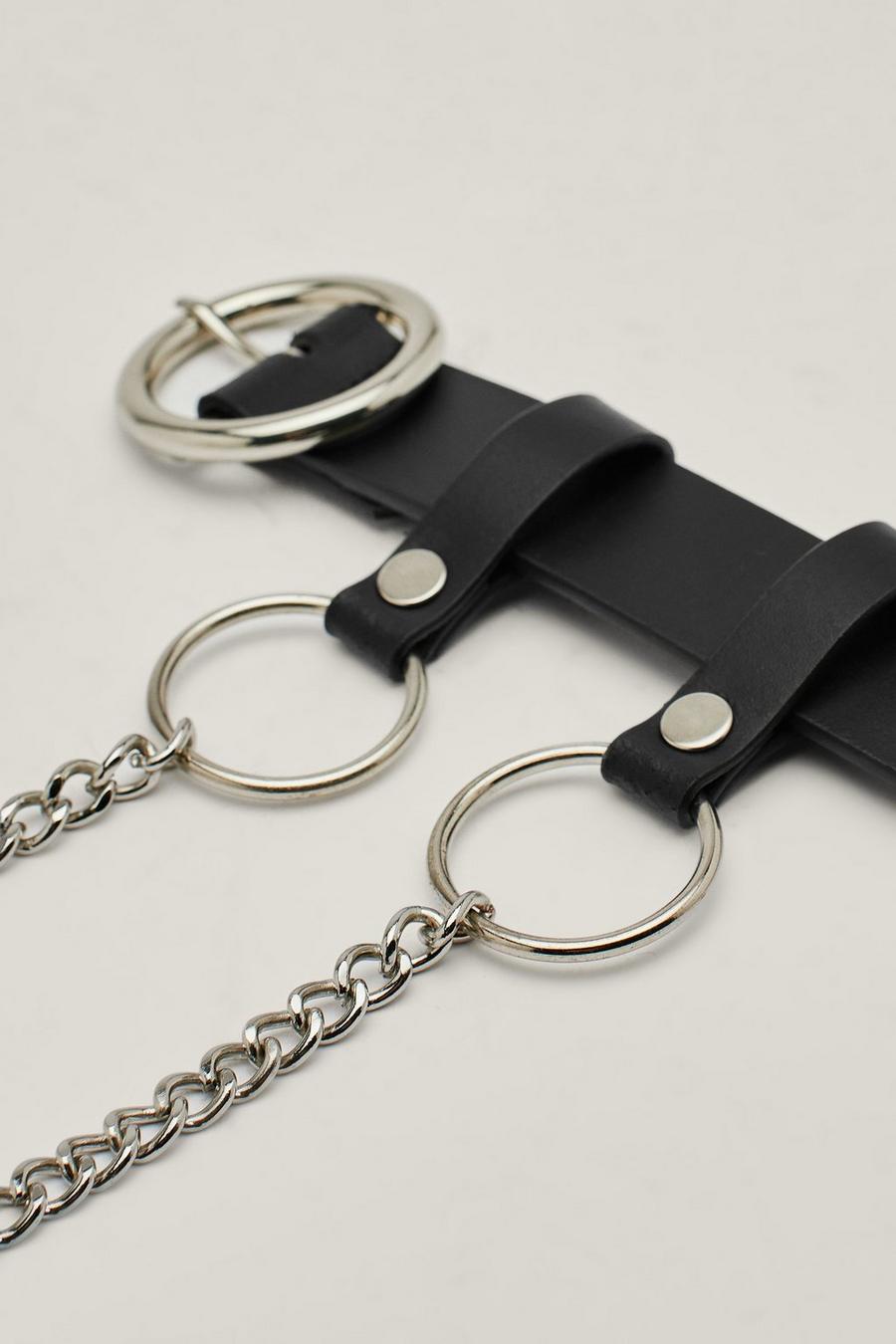 Leather Belt With Circle Drop Chain