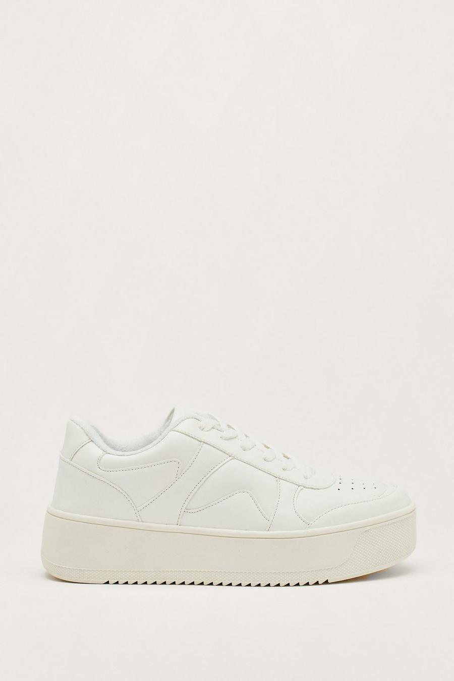 Panelled Faux Leather Trainers