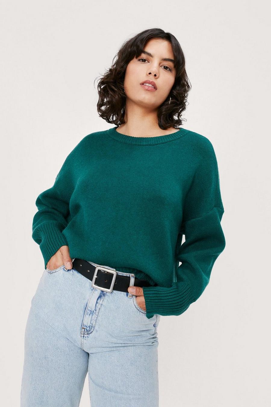 Scoop Neck Long Sleeve Relaxed Sweater