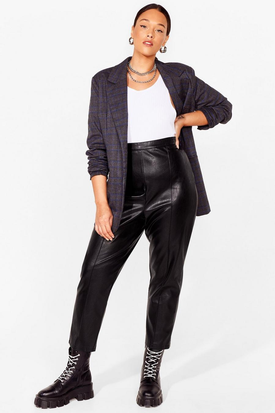 Love Faux Leather Fails Plus Tapered Trousers