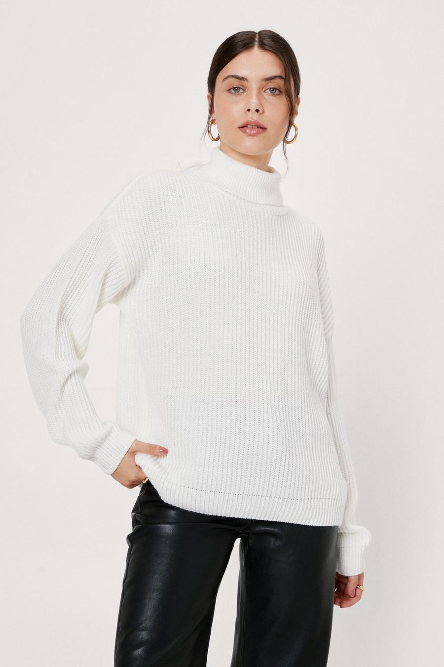 Knitted Turtleneck Relaxed Long Sleeve Sweater