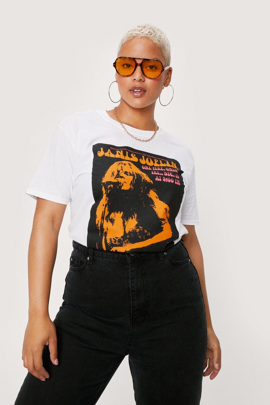 Plus Size Janis Joplin Graphic Band T-Shirt