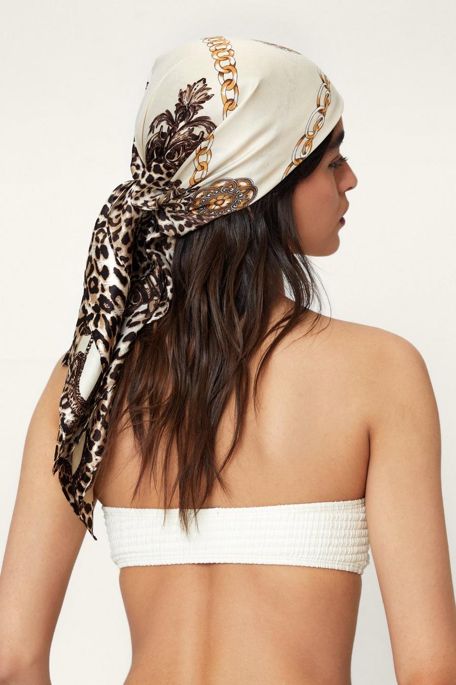 Leopard Satin Headscarf