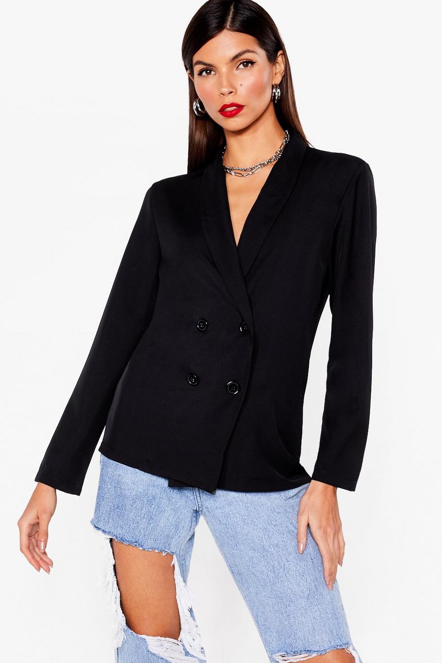 Work From Home Relaxed Double Breasted Blazer
