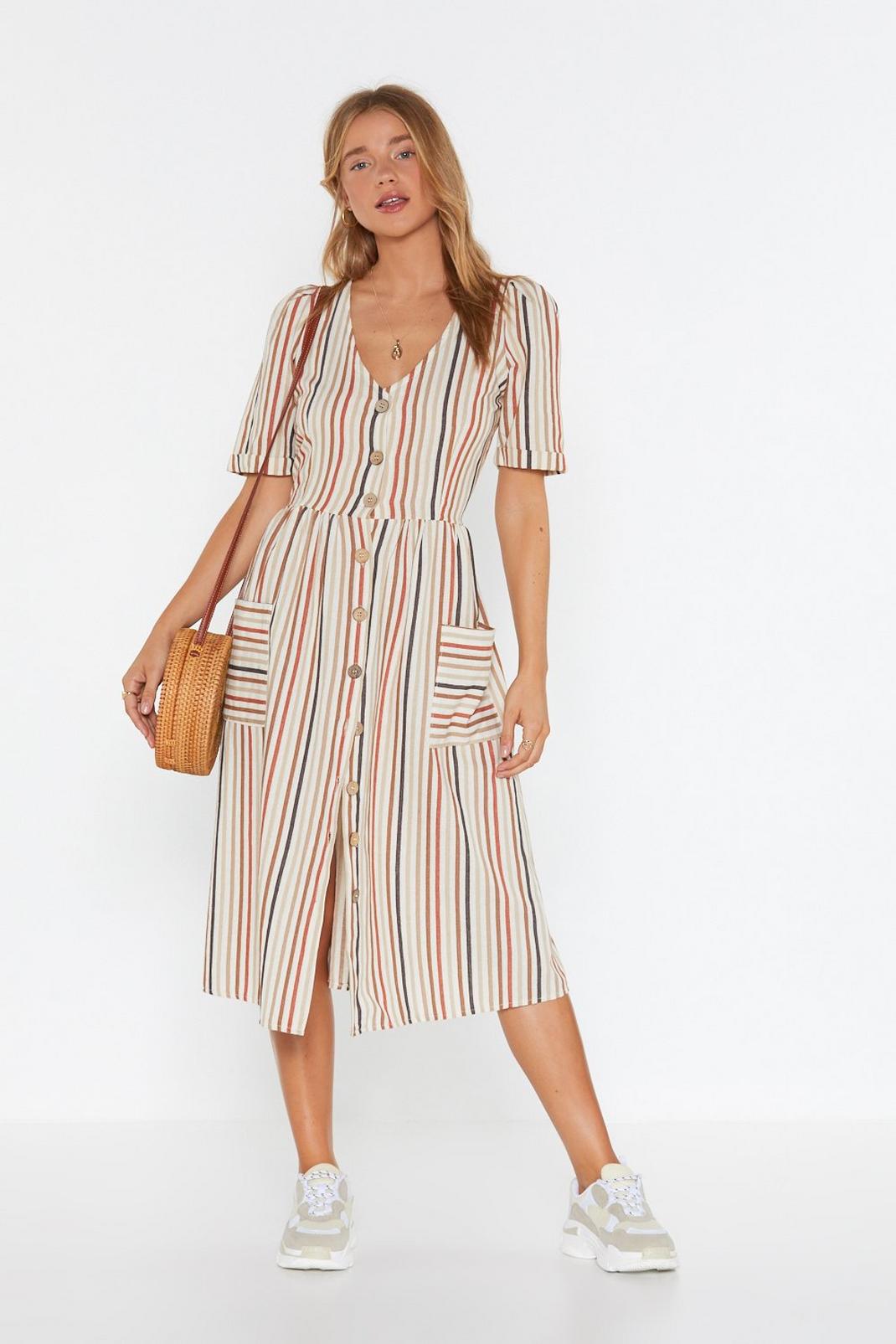 Stay in Line Striped Midi Dress image number 1