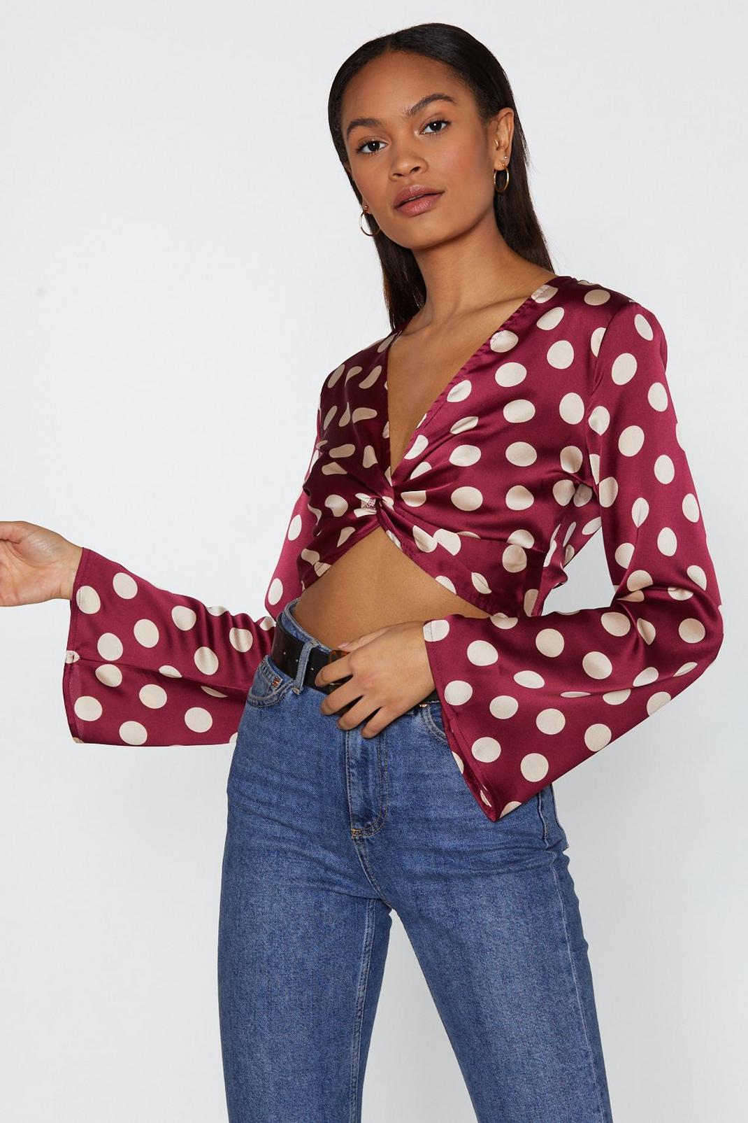 Call the Dots Polka Dot Tie Top image number 1