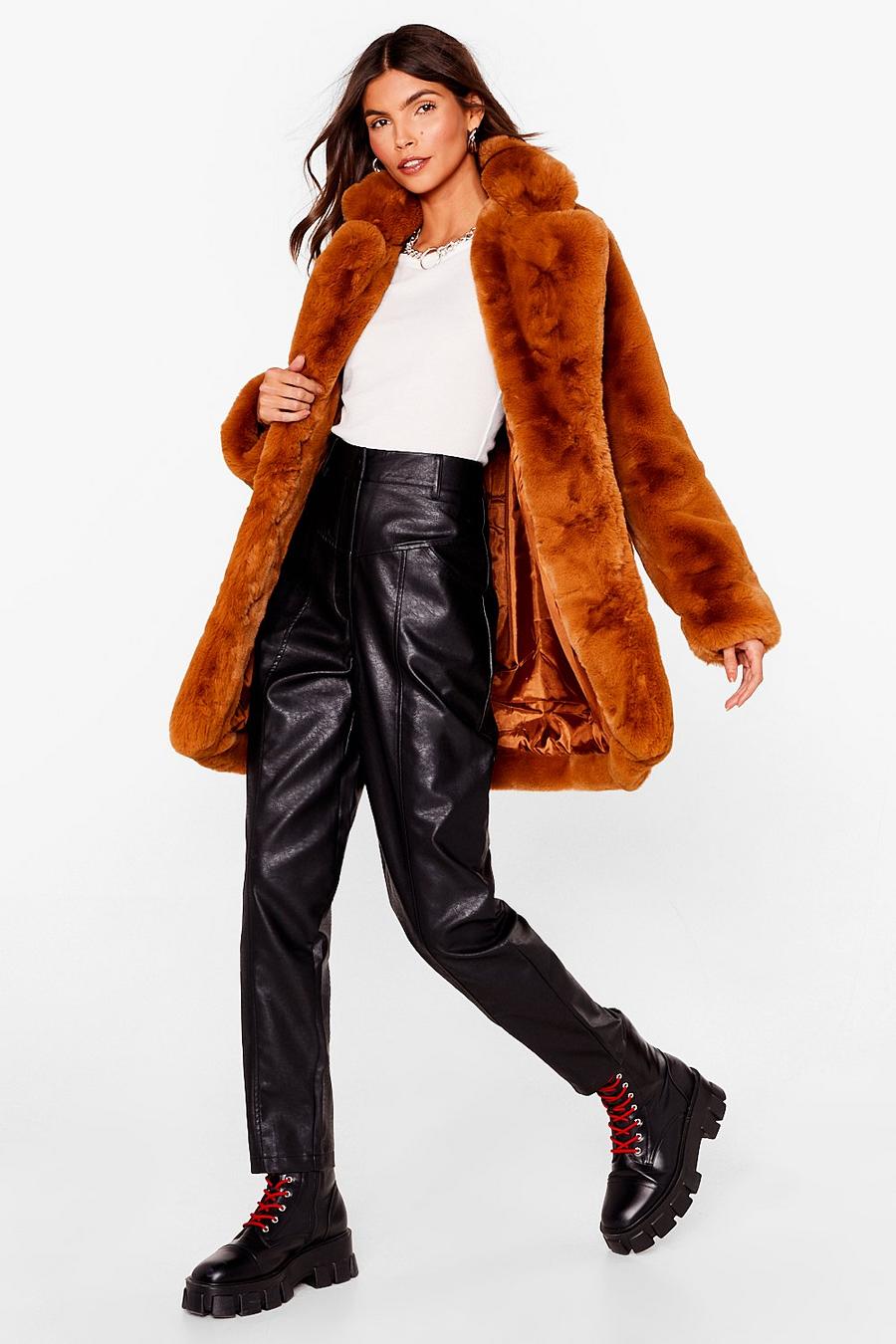 Mid Length Oversized Faux Fur Coat